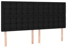 vidaXL Κρεβάτι Boxspring με Στρώμα &amp; LED Μαύρο 200x200 εκ. Υφασμάτινο