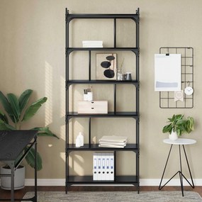 vidaXL Βιβλιοθήκη Μαύρη δρυς 76 x 32 x 192 εκ. Επεξεργασμένο ξύλο
