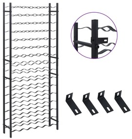 vidaXL Κάβα / Ραφιέρα Κρασιών για 96 Μπουκάλια Μαύρη Σιδερένια