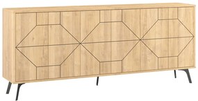 Μπουφές Dune pakoworld σε φυσική απόχρωση 181x35x77.4εκ