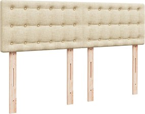 vidaXL Κρεβάτι Boxspring με Στρώμα Κρεμ 140x200 εκ. Υφασμάτινο