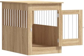 vidaXL Κλουβί Σκύλου Sonoma Δρυς 55 x 80 x 68 εκ. από Επεξεργ. Ξύλο