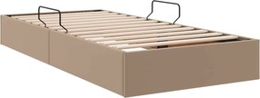 vidaXL Κρεβάτι Οθωμανικού Τύπου Καπουτσίνο 90 x 190 cm Τεχνητό Δέρμα
