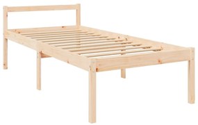 vidaXL Κρεβάτι Ηλικιωμένου με Κεφαλάρι από Μασίφ Ξύλο Single