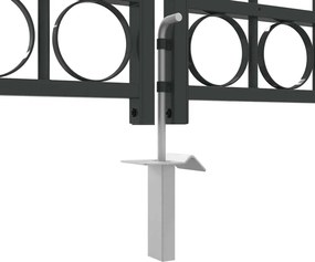 vidaXL Πύλη Φράχτη ASSEN 301 x 200 εκ. Ατσάλι Γκρι Κλειδώσιμο