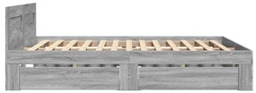 vidaXL Πλαίσιο Κρεβατιού με Κεφαλάρι Γκρι Sonoma 120x200εκ. Επεξ. Ξύλο