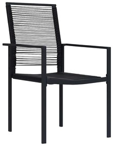 vidaXL Σέτ φαγητού για κήπο 5 pcs Μαύρο Χάλυβας με επίστρωση πούδρας