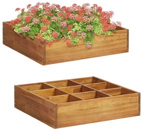 vidaXL Ζαρντινιέρα Βοτάνων Υπερυψωμένη 60x60x15 εκ. Μασίφ Ξύλο Ακακίας