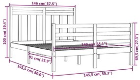 ΠΛΑΙΣΙΟ ΚΡΕΒΑΤΙΟΥ ΓΚΡΙ 140 X 190 ΕΚ. ΑΠΟ ΜΑΣΙΦ ΞΥΛΟ 3105297