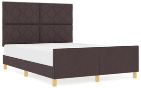 vidaXL Κρεβάτι Σκελετός Σκούρο Καφέ 140x200 εκ Υφασμάτινο