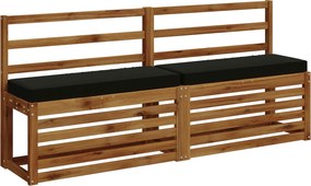 vidaXL Μαξιλάρια Πάγκου 2 Τεμαχίων VUGHT 2 pcs 100% Πολυεστέρας Μαύρο