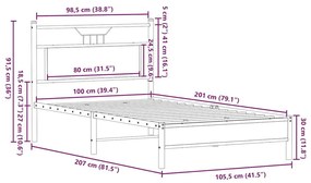 Πλαίσιο Κρεβατιού Χωρ. Στρώμα Sonoma Δρυς 100x200εκ Επ. Ξύλο - Καφέ