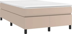 vidaXL Κρεβάτι Boxspring με Στρώμα Καπουτσίνο 120x190εκ.από Συνθ.Δέρμα