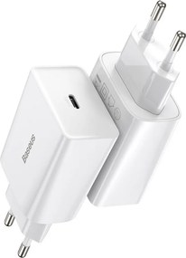 Φορτιστής δικτύου Baseus Speed Mini Quick Charger, USB-C, PD, 3A, 20W (λευκό)