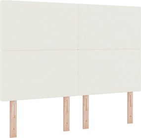vidaXL LED κεφαλάρι με κεφαλάρι Κρεμ 160 cm Υφασμάτινο Κορντουρά