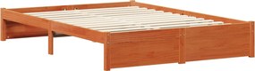 vidaXL Σκελετός Κρεβατιού Κερί Παλαίωσης 120 x 200 cm
