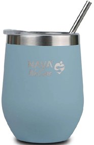 Ποτήρι - Θερμός Με Καλαμάκι We Care 10-262-101 Φ9x14cm 360ml Blue Nava