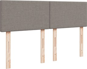 vidaXL Κρεβάτι Boxspring με Στρώμα Taupe 140x190 εκ. Υφασμάτινο