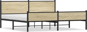 vidaXL Σκελετός Κρεβ. Χωρίς Στρώμα Sonoma Δρυς 200x200 εκ. Μεταλλικό