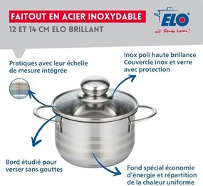 Γλάστρες Fackelmann Elo Brillant Χάλυβας 1,75 L 1,25 L 2 Τεμάχια