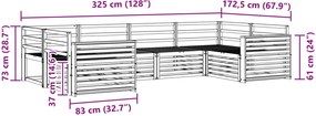 vidaXL Σειρά Καναπέ Εξωτερικού 6 pcs Φυσικό