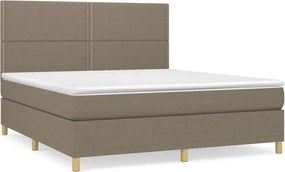 vidaXL Κρεβάτι Boxspring με Στρώμα Taupe 180x200 εκ. Υφασμάτινο