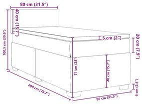 Κρεβάτι Boxspring με Στρώμα Σκούρο Πράσινο 80x200 εκ. Βελούδινο - Πράσινο