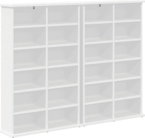 vidaXL Ντουλάπα CD 2 τμχ. Λευκό 60 x 17 x 92 εκ. Επεξεργασμένο Ξύλο
