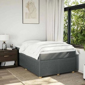 vidaXL Κρεβάτι Boxspring με Στρώμα Σκούρο Γκρι 120x200 εκ. Υφασμάτινο