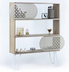 ΡΑΦΙΕΡΑ ΔΑΠΕΔΟΥ DIANE HM9213.01 SONAMA ΛΕΥΚΟ ΕΚΡΟΥ 94x25x117Y εκ.
