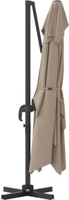 vidaXL Ομπρέλα ηλίου Taupe 351 x 250 x 260 εκ
