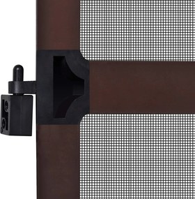 vidaXL Ανοιγόμενη Οθόνη Εντόμων Καφέ και Μαύρο 100 x 215 cm