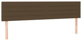 vidaXL Κρεβάτι Boxspring με Στρώμα Σκούρο Καφέ 200x200 εκ. Υφασμάτινο