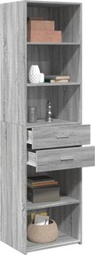 vidaXL Ντουλάπι Γκρι Sonoma 50x42,5x185 εκ. από Επεξεργασμένο Ξύλο