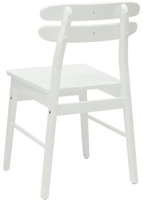 vidaXL Καρέκλα τραπεζαρίας 2 pcs Λευκό Στερεό Ξύλο Ραβέντι