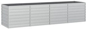vidaXL Ζαρντινιέρα Υπερυψωμένη Ασημί 320x80x77 εκ. Γαλβανισμ. Χάλυβας