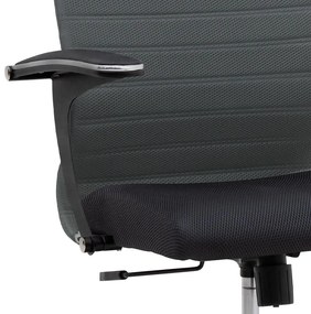 Καρέκλα γραφείου Melani Megapap με διπλό ύφασμα Mesh χρώμα γκρι - μαύρο 66,5x70x102/112εκ.