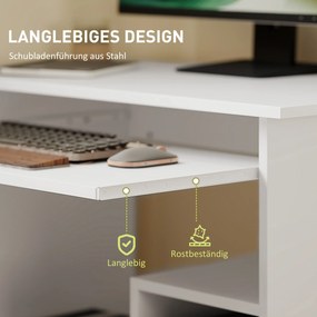 Γραφείο υπολογιστή, Γραφείο, Νοοπάν, Μέταλλο, 80 x 45 x 75 cm, Λευκό