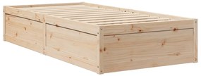 vidaXL Κρεβάτι με Στρώμα 100x200 εκ Μασίφ Ξύλο Πεύκου