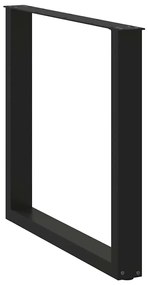 vidaXL Πόδια Τραπεζαρίας σε Σχήμα U 3 τεμ. Μαύρο 90x(72-73) εκ. Ατσάλι