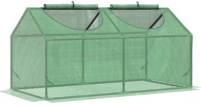 Outsunny Θερμοκήπιο με παράθυρο PE Τοματιέρα Πρώιμο κρεβάτι 120 x 60 x 60 cm Πράσινο