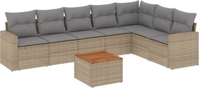 vidaXL Patio Sofa Set 7-θέσια Μίξη μπεζ και ανοιχτό γκρι