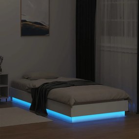 vidaXL Πλαίσιο Κρεβατιού με λυχνίες LED Λευκό 100 x 200 εκ.