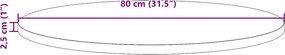 vidaXL Επιφάνεια Τραπεζιού Λευκή Ø80 x 2,5 εκ. από Μασίφ Ξύλο Πεύκου