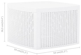 vidaXL Βοηθητικό Τραπέζι Λευκό 54 x 54 x 36,5 εκ. Πλαστικό