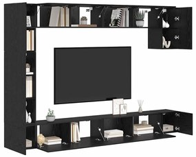 vidaXL Σετ επίπλου τηλεόρασης 9 pcs Μαύρη δρυς 100 x 30 x 30.5 εκ.