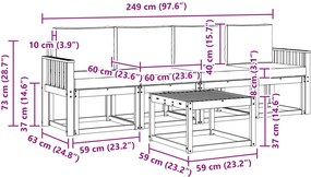 vidaXL Σειρά Καναπέ Εξωτερικού με μαξιλάρι 5 pcs Λευκό και Μπεζ