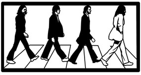 Διακοσμητικό Τοίχου The Beatles 891TNL2063 80x39cm Black Wallity Μέταλλο