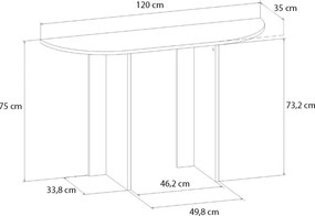 Κονσόλα Cortado Megapap χρώμα καρυδί 120x35x75εκ.