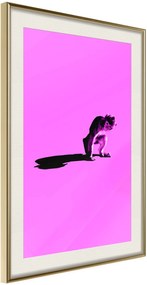 Αφίσα - Monkey on Pink Background - 40x60 - Χρυσό - Με πασπαρτού